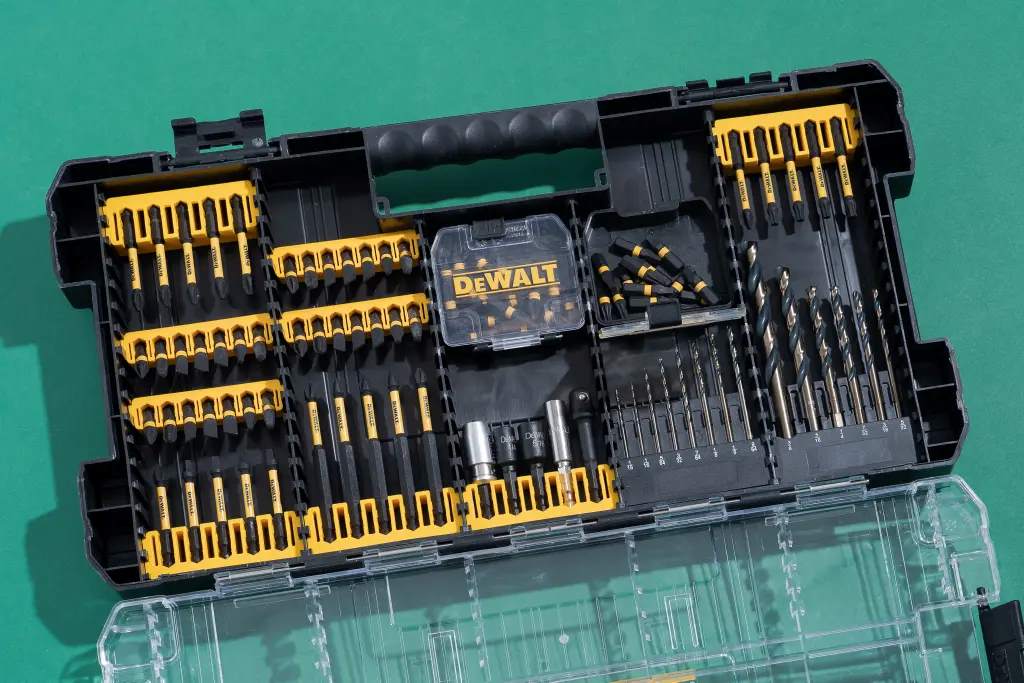 Essential Drill Bits organized in a carrying case from the 20V Versatile Kit