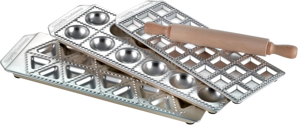 Imperia Classic Line Ravioli Maker shaping fresh homemade ravioli.