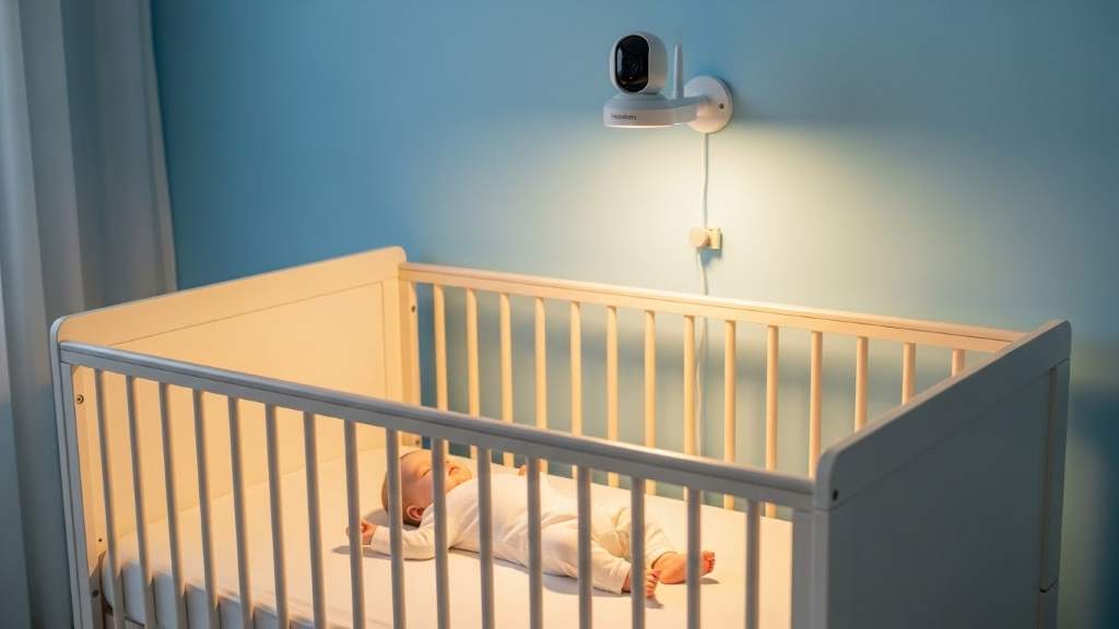 Optimal nursery camera placement for HelloBaby monitor overlooking crib safely