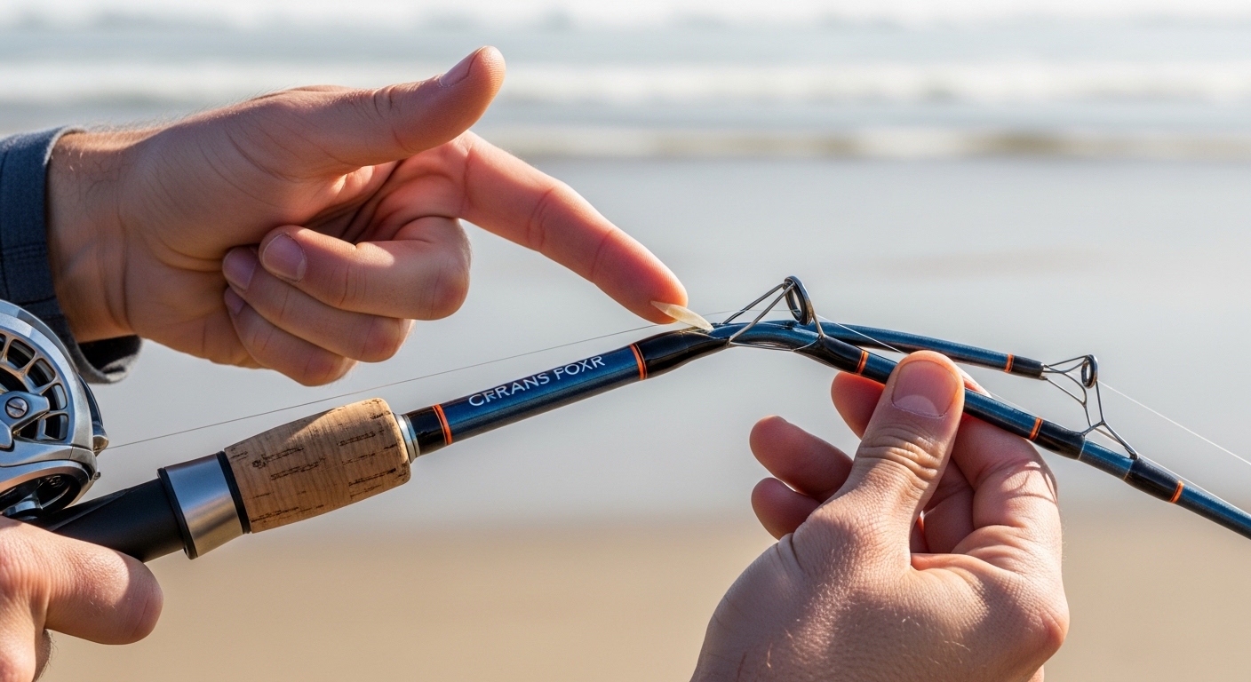 medium heavy surf rod bending during long distance surf cast