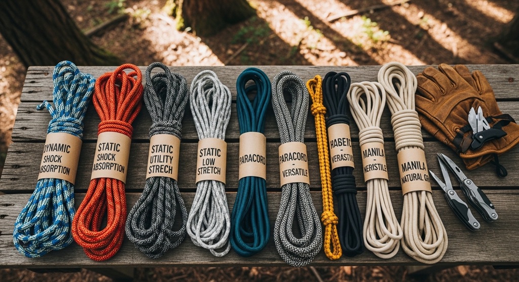 emergency rope kit with static climbing rope and paracord