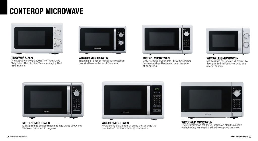 Comparison of different countertop microwave sizes and features for kitchen selection guide