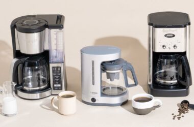 Modern drip coffee machines showing features and design differences