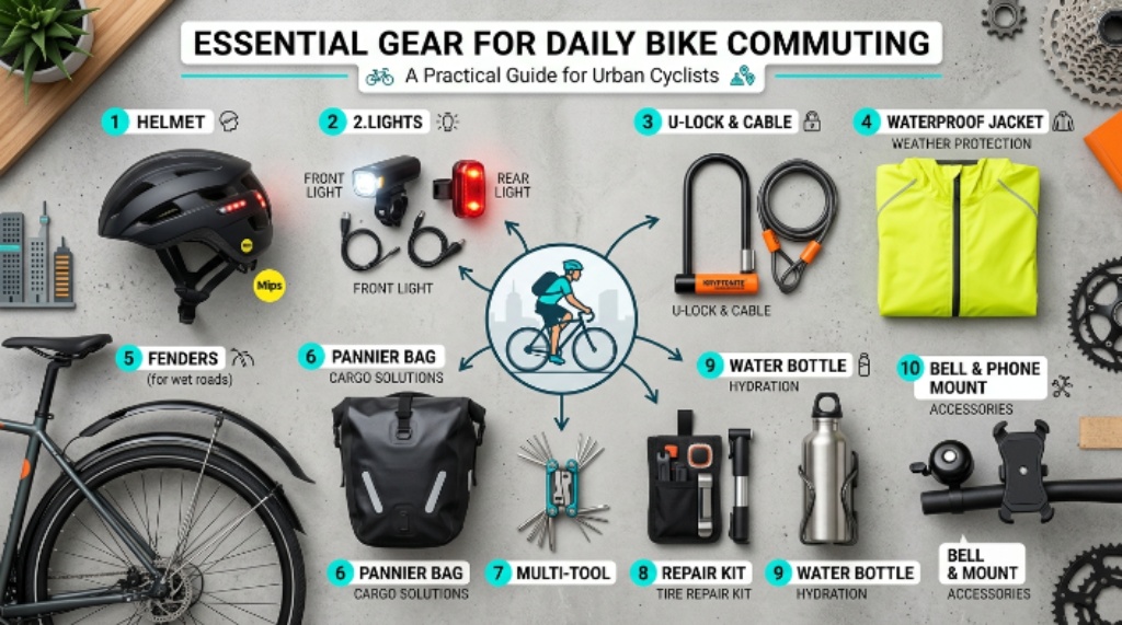 Essential gear for daily bike commuting