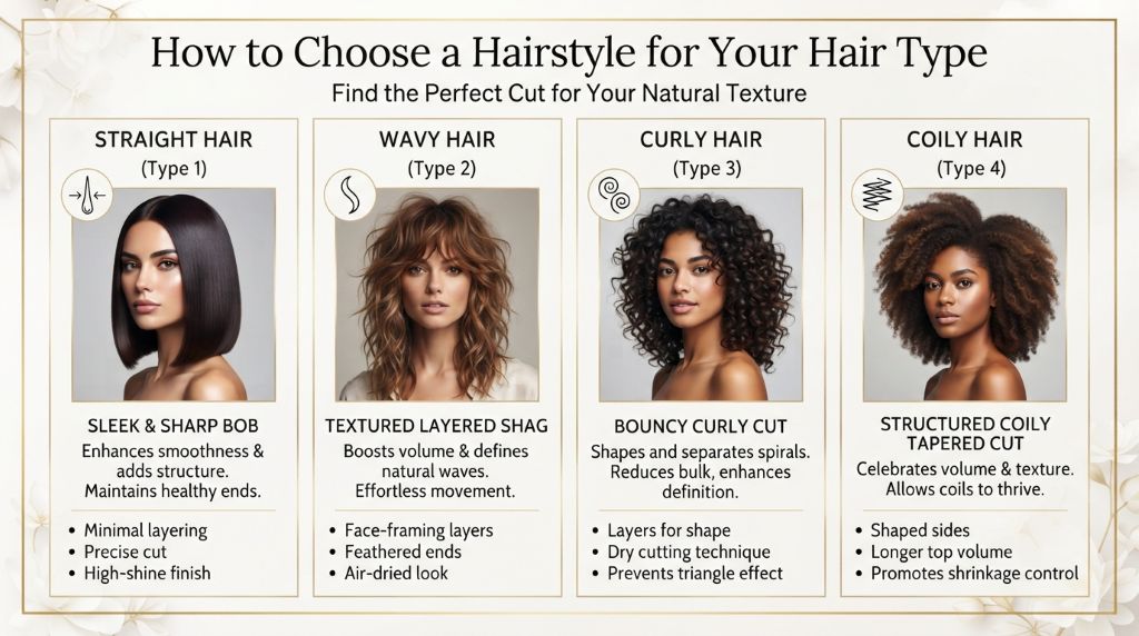 Choosing a hairstyle based on hair type