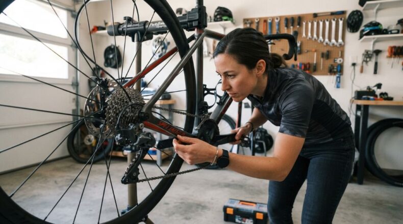 Adjusting bike gears without a repair stand