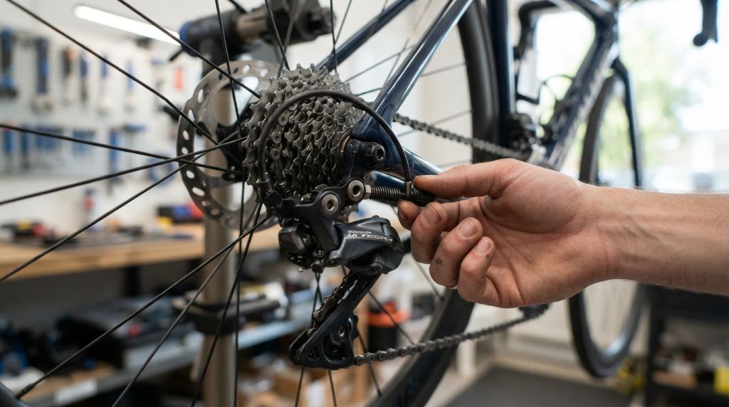 Checking bike gear cables and derailleur alignment at home